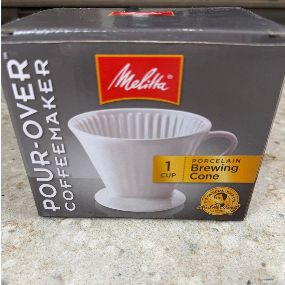Melitta 1-Cup Porcelain Pour-Over Coffeemaker – New in Box